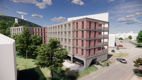 Visualisierung  neues Apartmentgebäude